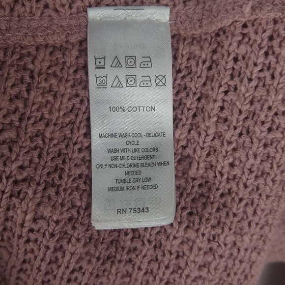 Ruby Moon Frayed Hem Knit Tunic Sweater sz S - Picture 5 of 5